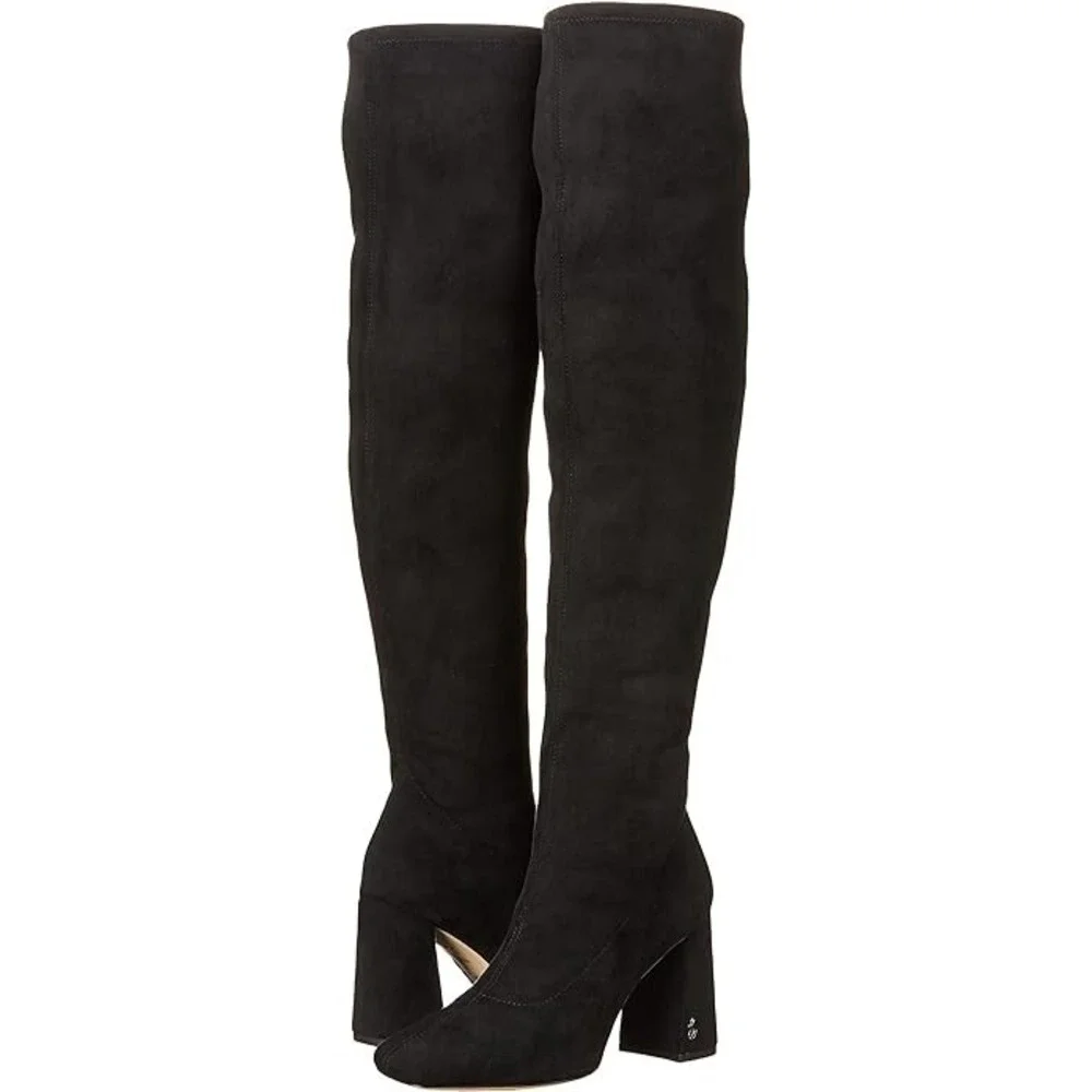 Sam Edelman Women's Cosette Over-The-Knee Boot Black Microsuede Stretch Size 9 M